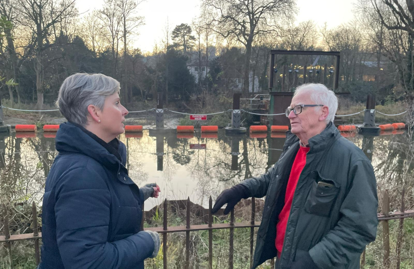 Angela Richardson and Richard Mills at Tumbling Bay Weir