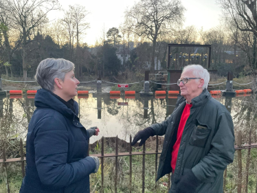 Angela Richardson and Richard Mills at Tumbling Bay Weir